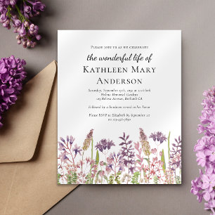 Budget Celebration of Life Invitation Wildflower