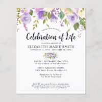 Budget Celebration of Life Purple Photo Funeral