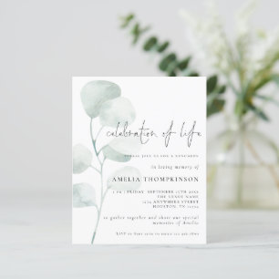 Budget Celebration Of Life Sage Eucalyptus Invite