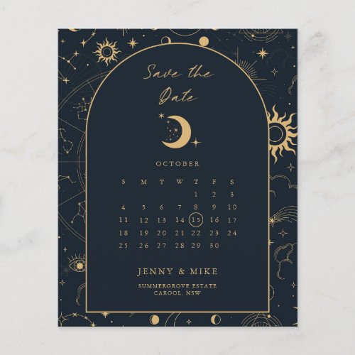 BUDGET Celestial Calendar Arch Save the Date Flyer