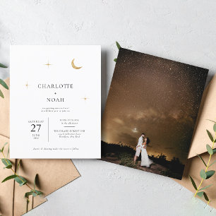 BUDGET Celestial Gold Moon Stars Photo Wedding