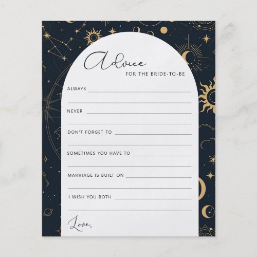 Budget Celestial Sun Moon Bride To Be Advice Flyer