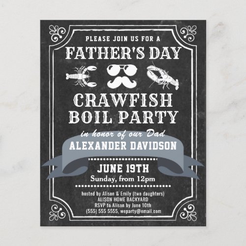 BUDGET Chalkboard Fathers Day Crawfish Invitation