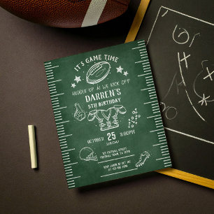 Budget Chalkboard Football Sports Birthday Invite