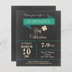 Budget Chalkboard St Patricks day Party Invitation