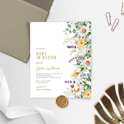 Budget Chamomile Baby in Bloom Shower Invitation