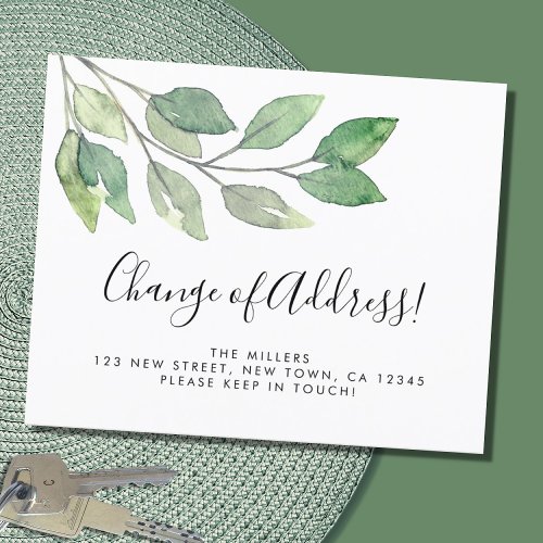 Budget Change of Address Foliage Announcement Card