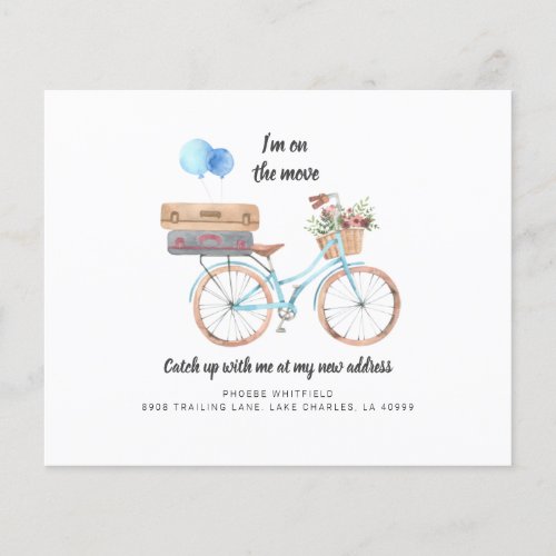 Budget Change of Address Watercolor Bike Moving