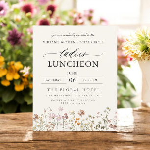Budget Charity Lunch Wildflower Invitatation