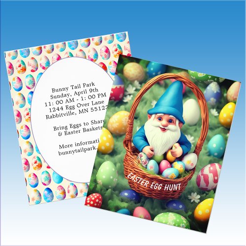 Budget Charming Gnome  Basket Easter Egg Hunt Flyer