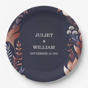 Budget Cheap Outdoor Stylish Navy Blue Wedding Paper Plates
