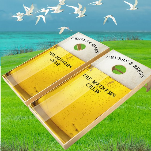 Budget Cheers n Beers Giant Mug Stein Monogram Cornhole Set (Creator Uploaded)