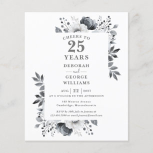 Budget Cheers To 25 Years Anniversary Invitation