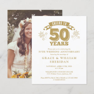 Budget Cheers To 50th Anniversary Photo Invite
