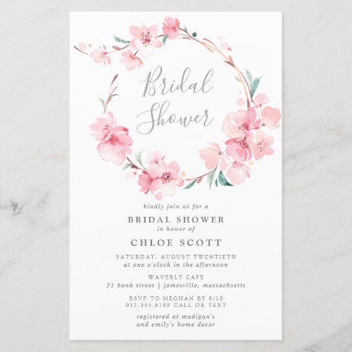  Budget Cherry Blossom Bridal Shower Invitation