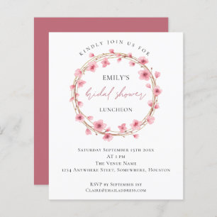 Budget Cherry Blossom Bridal Shower Invitation