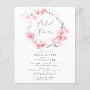 Budget Cherry Blossom Bridal Shower Invitation Flyer