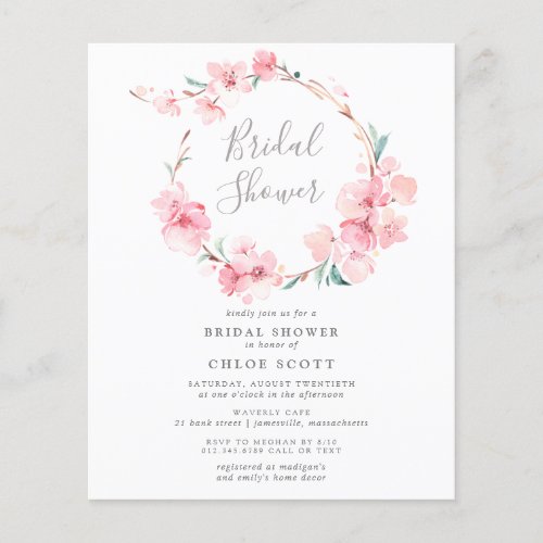  Budget Cherry Blossom Bridal Shower Invitation Flyer