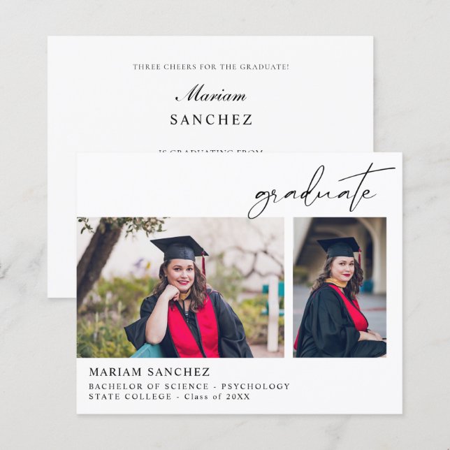 Budget Chic 2 Multi Photo Graduate Announcement (Front/Back)