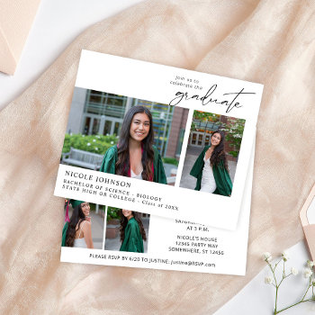 Budget Chic 5 Multi Photo Graduate Party Flyer by M_Blue_Designs at Zazzle