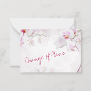 Budget. Chic and floral. Wedding Change of Plans Note Card