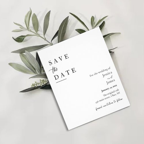 Budget Chic Black and White Wedding Save the Date Flyer