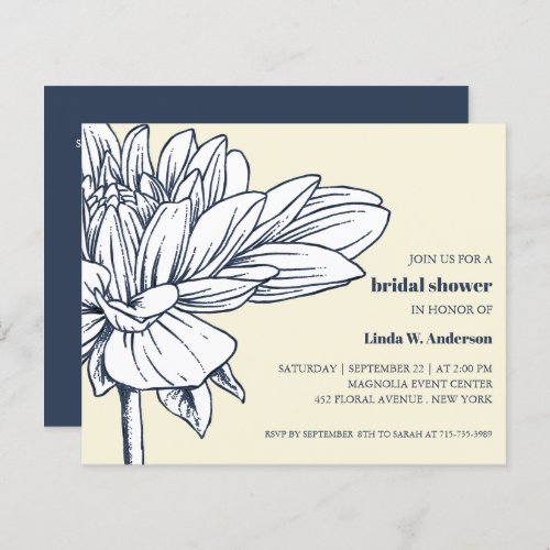 BUDGET Chic Blooming Flower Blue Bridal Shower
