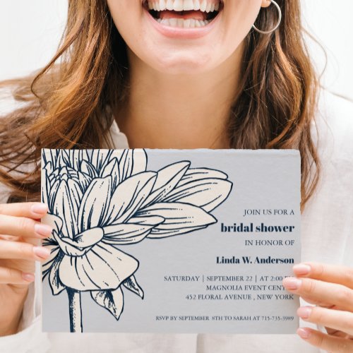 BUDGET Chic Blooming Flower Blue Bridal Shower