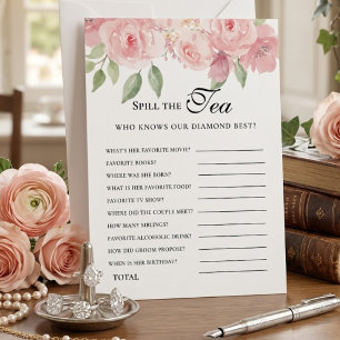 Budget Chic Coral Floral Bridal Shower game Invitation