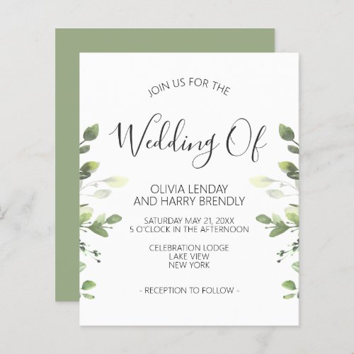 Budget Chic Eucalyptus Greenery Wedding Invitation