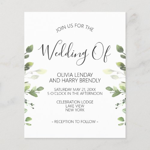 Budget Chic Eucalyptus Greenery Wedding Invitation