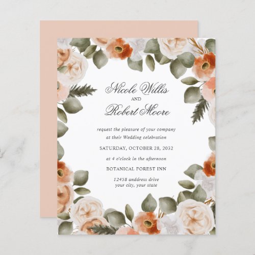 Budget Chic Orange Ivory Sage green floral Wedding