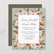 Budget Chic Orange Ivory Sage green frame Wedding