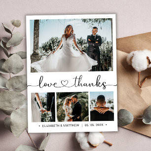 Budget Chic Photo Collage Wedding Thank You Flyer