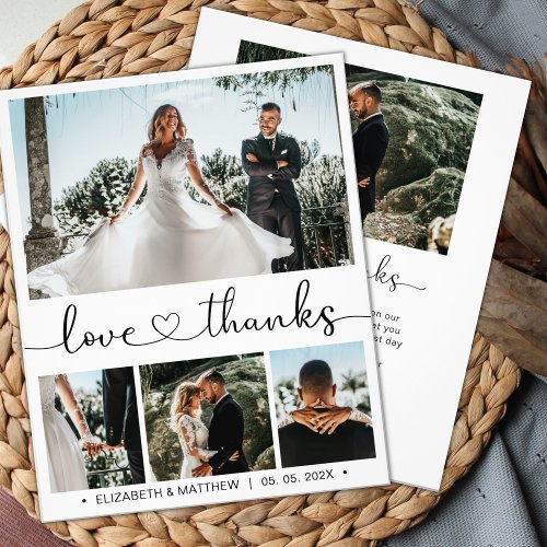 Budget Chic Photo Collage Wedding Thank You Flyer