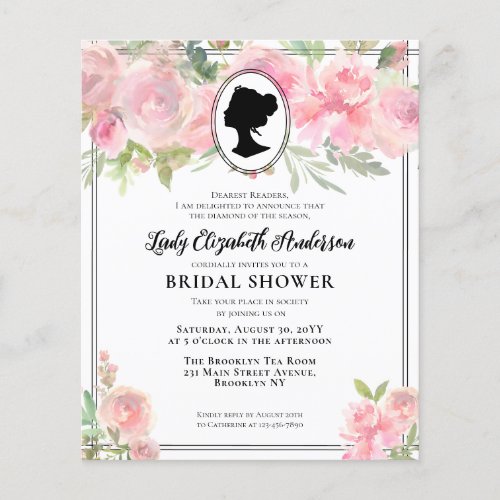 Budget Chic Pink Florals Regency Era Bridal Shower