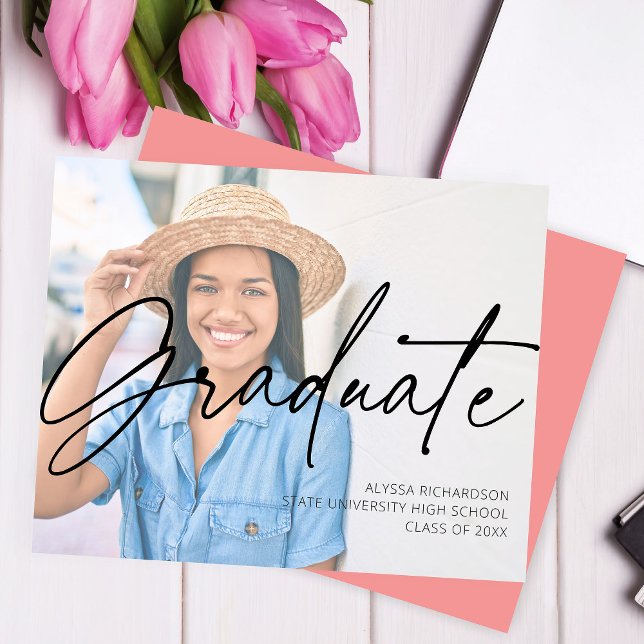 Budget Chic Script H Photo Graduation Party Pink (Creator Uploaded)