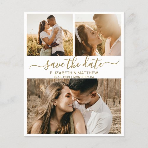 Budget Chic Script Photo Collage Save The Date