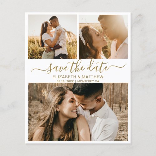 Budget Chic Script Photo Collage Save The Date