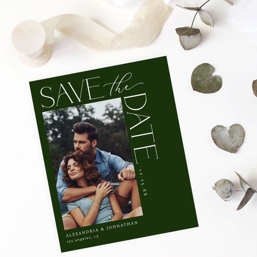 Budget Chic Stylish Mod Photo Save the Date 2 DGre Flyer