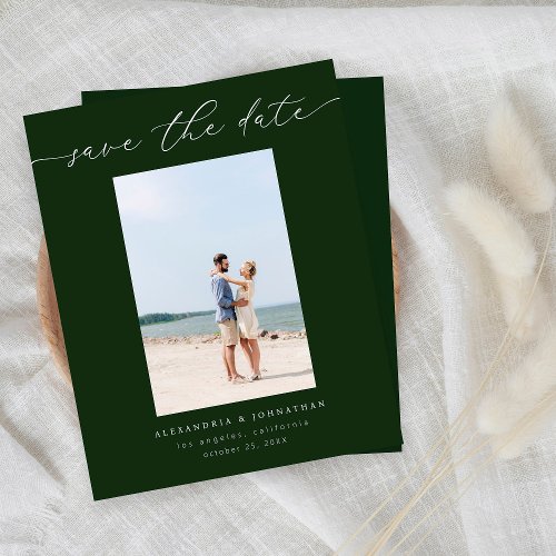 Budget Chic Stylish Mod Photo Save the Date 3 GRN