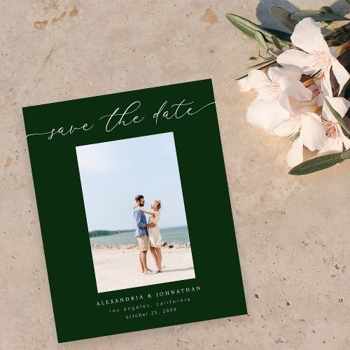 Budget Chic Stylish Mod Photo Save the Date 3 GRN Flyer