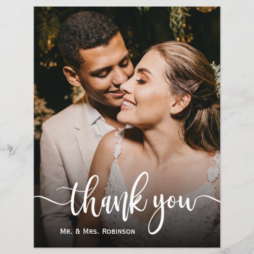 Budget Chic Whimsical Script Wedding Thank You Flyer