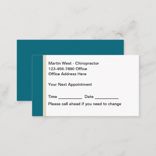 Budget Chiropractor Appointment Business Cards 