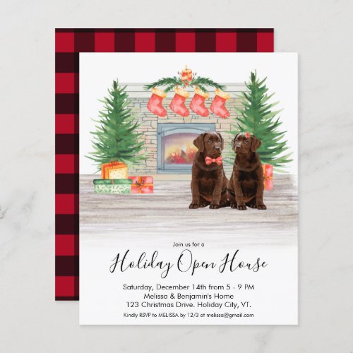 Budget Chocolate Labrador Holiday Open House Invit