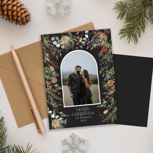 budget Christmas 1 photo arch botanical holiday Note Card