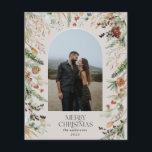 BUDGET Christmas 1 photo arch watercolor botanical Flyer<br><div class="desc">budget Merry Christmas modern elegant watercolor dried botanical floral muted colors holiday arch 1 photo Christmas flyer</div>