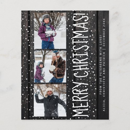 Budget Christmas 3 photo collage snow holiday Flyer