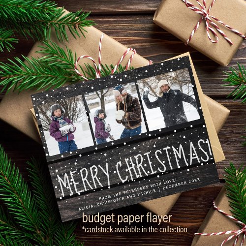 Budget Christmas 3 photo collage snow holiday Flyer