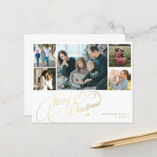 BUDGET Christmas 5 photos collage Holiday Card